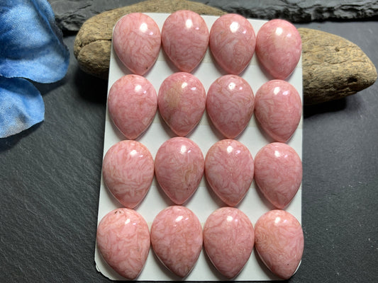 Rhodochrosite pear 15x20mm cabochon - Calibrated cabochons