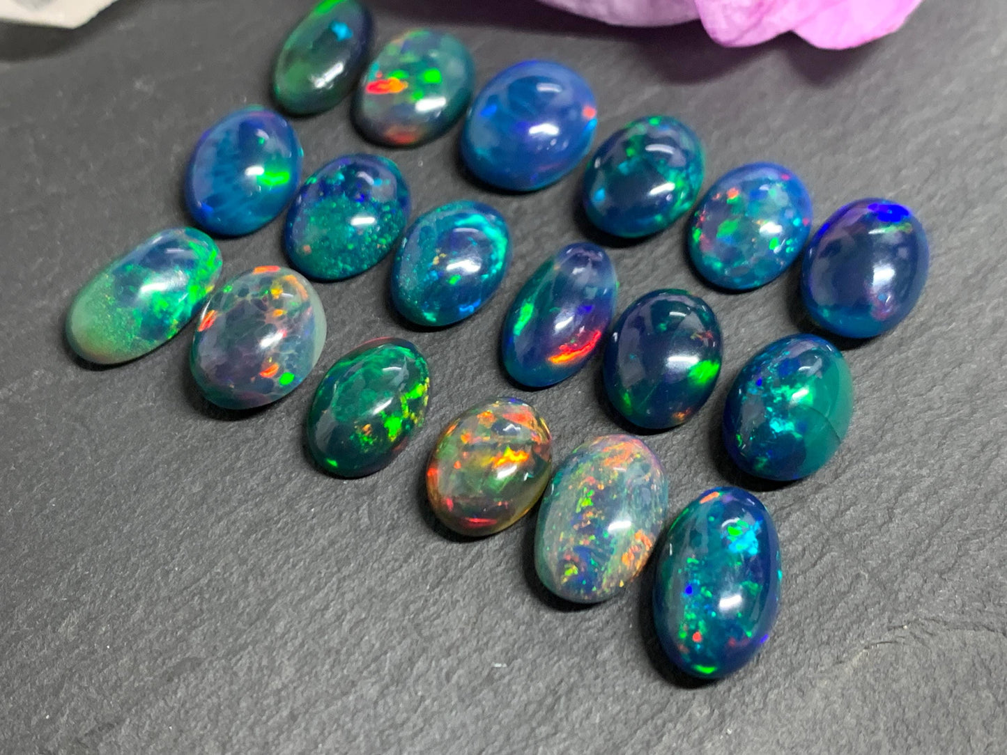 Natural Ethiopian Black Opal 11-12mm long cabochon/ Select your cabochon