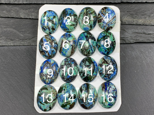 Azurite oval 15x20mm cabochon - Calibrated cabochons