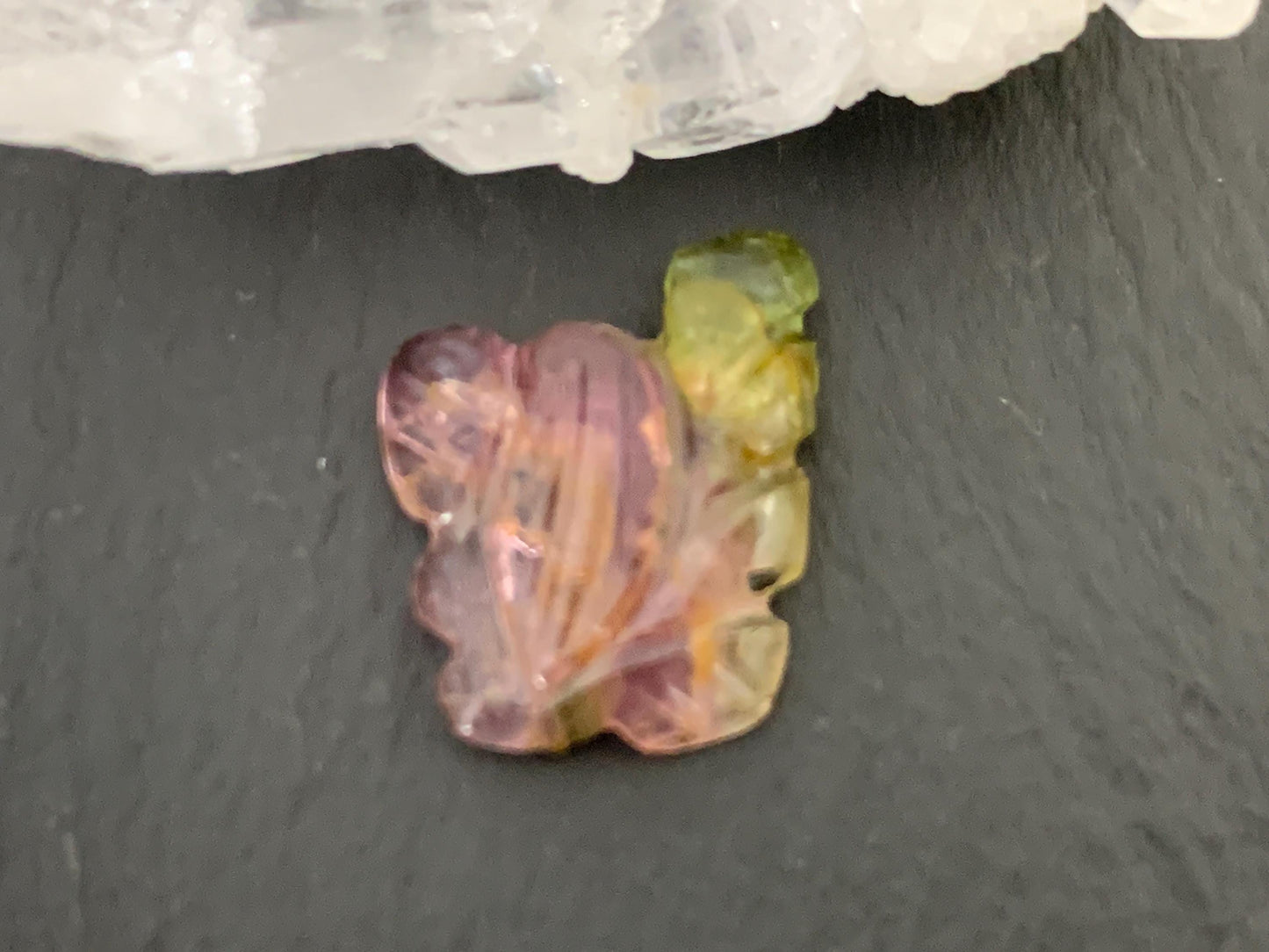 Carved Tourmaline 13x15x4mm cabochon