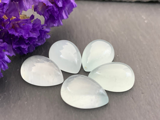Aquamarine pear 10x14mm cabochon - Calibrated cabochons