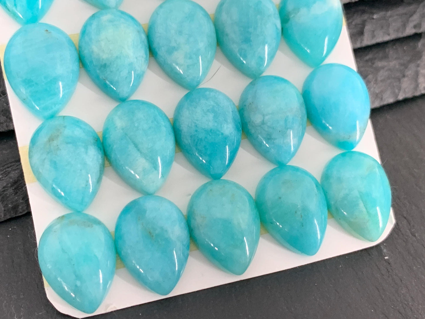 Amazonite pear 12x16mm cabochon - Calibrated cabochons