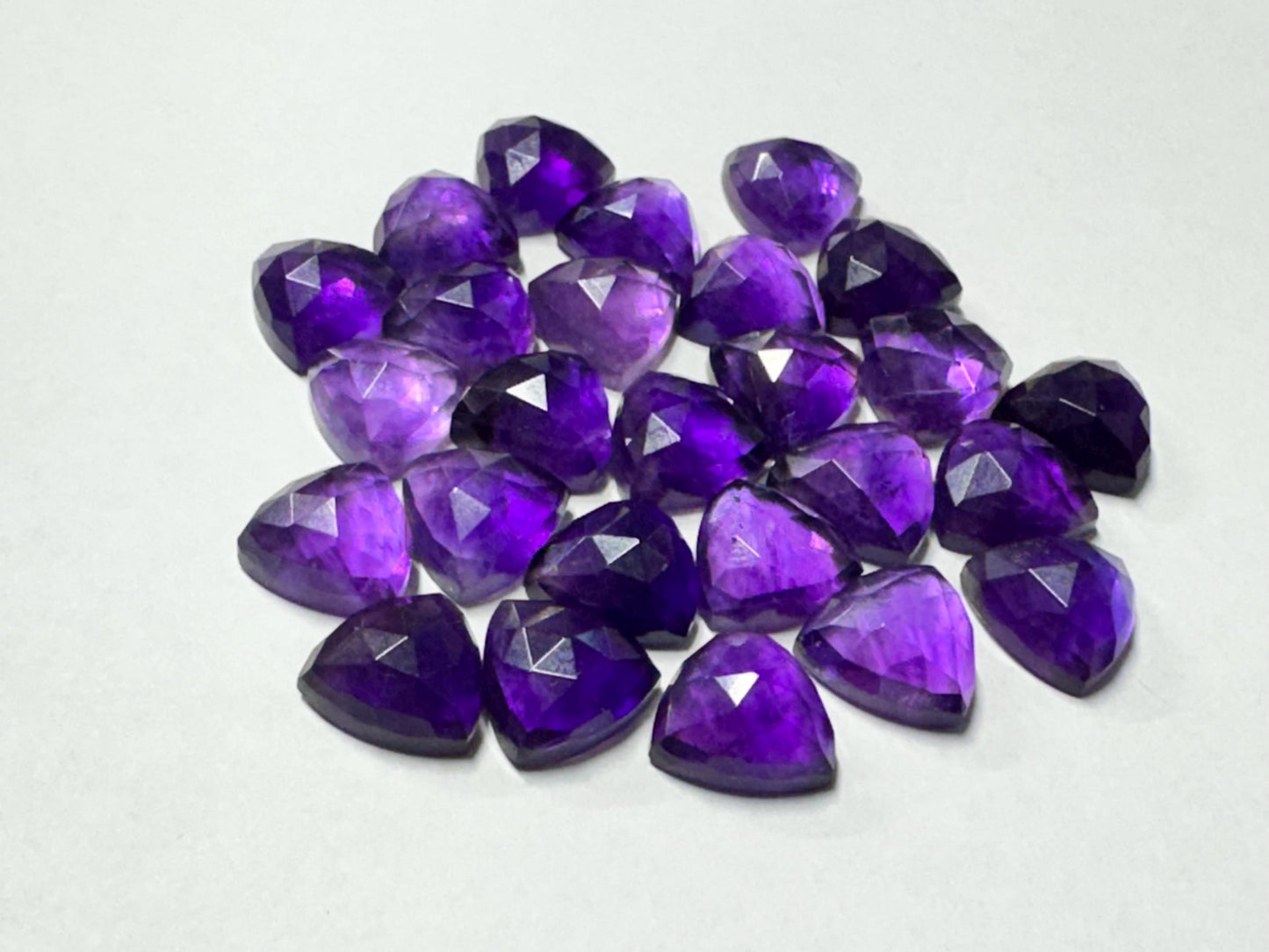 Faceted Amethyst Trillion 10mm Cabochon