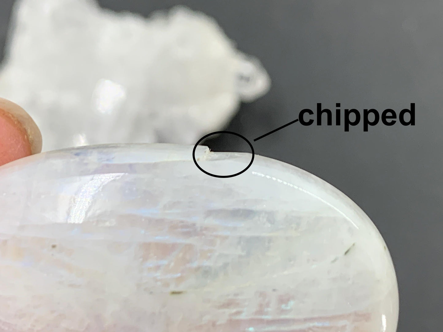 Rainbow Moonstone 35x22x7mm cabochon. Second quality cabochon