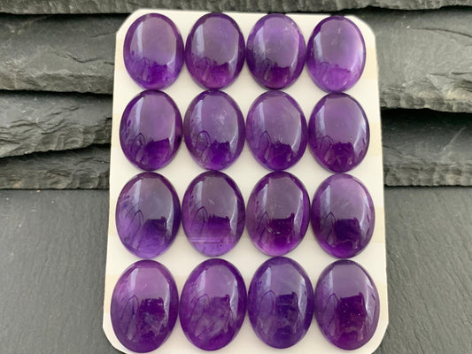 Amethyst oval 15x20mm cabochon - Calibrated cabochons