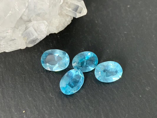 Faceted Aquamarine oval 5x7mm - faceted gemstone not cabochon