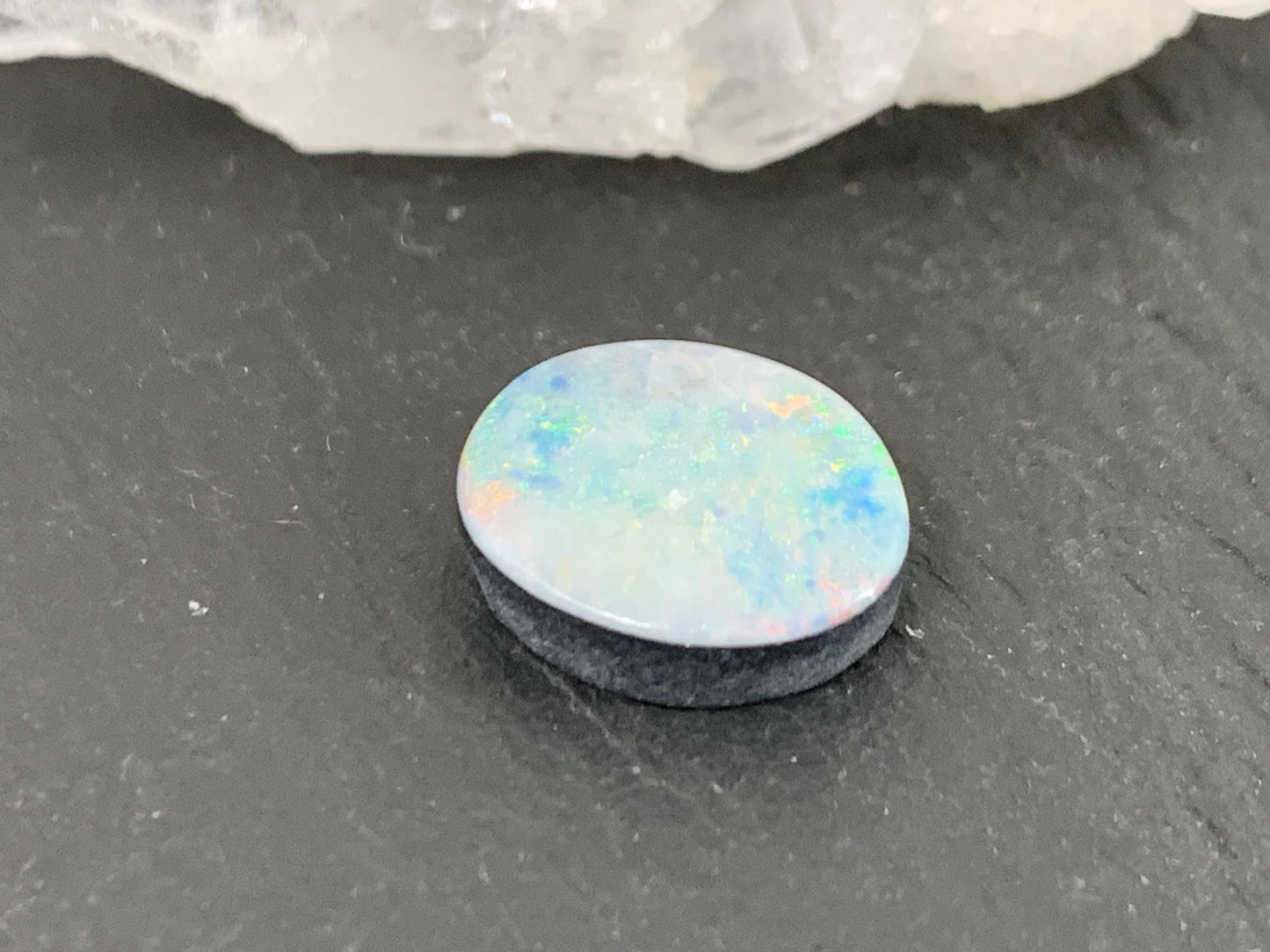 Australian Opal Doublet Cabochon 10x11.5x3.5mm Free Form Gemstone