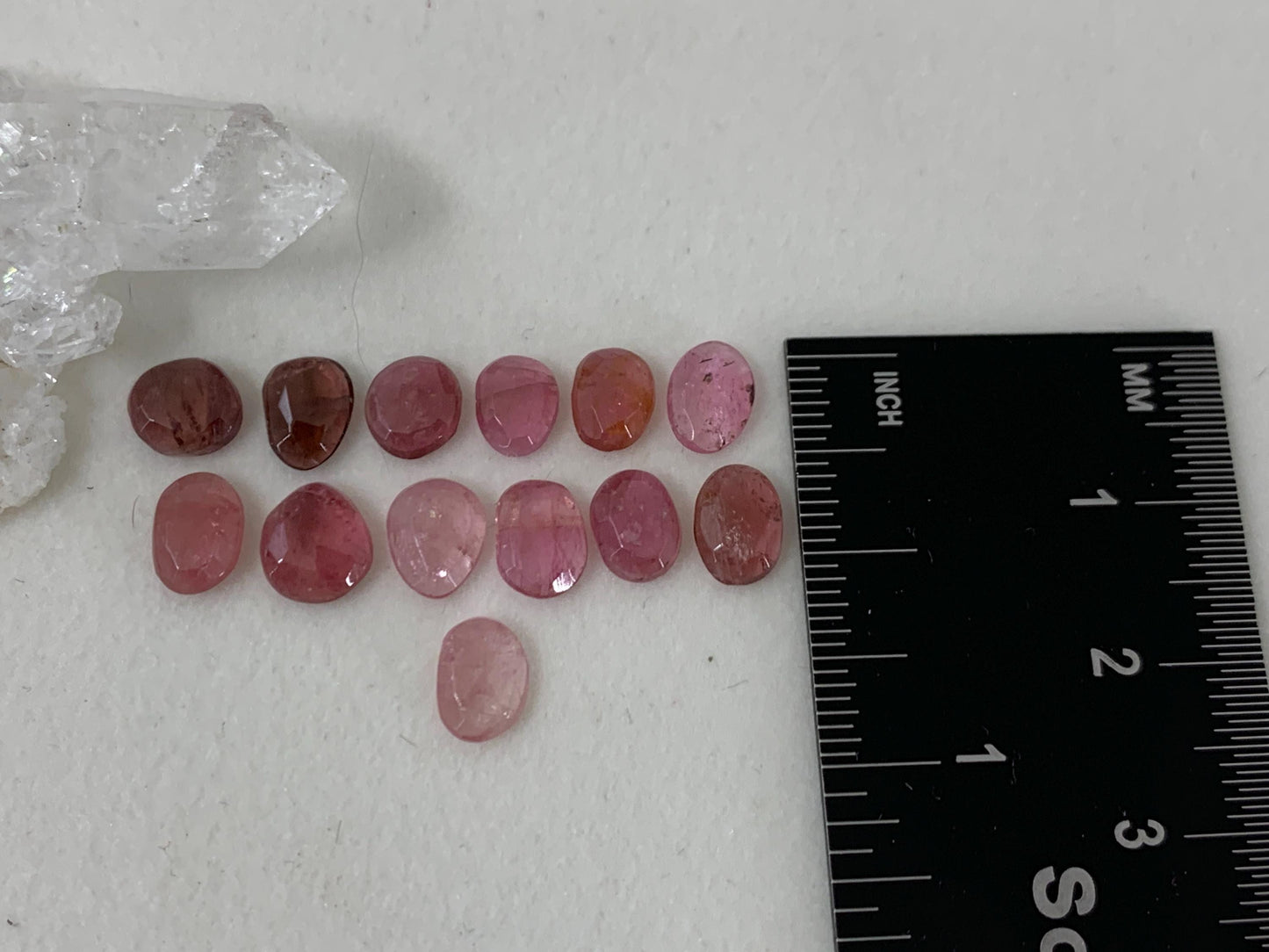 Discounted Faceted Tourmaline oval, free form 7-8mm long cabochon