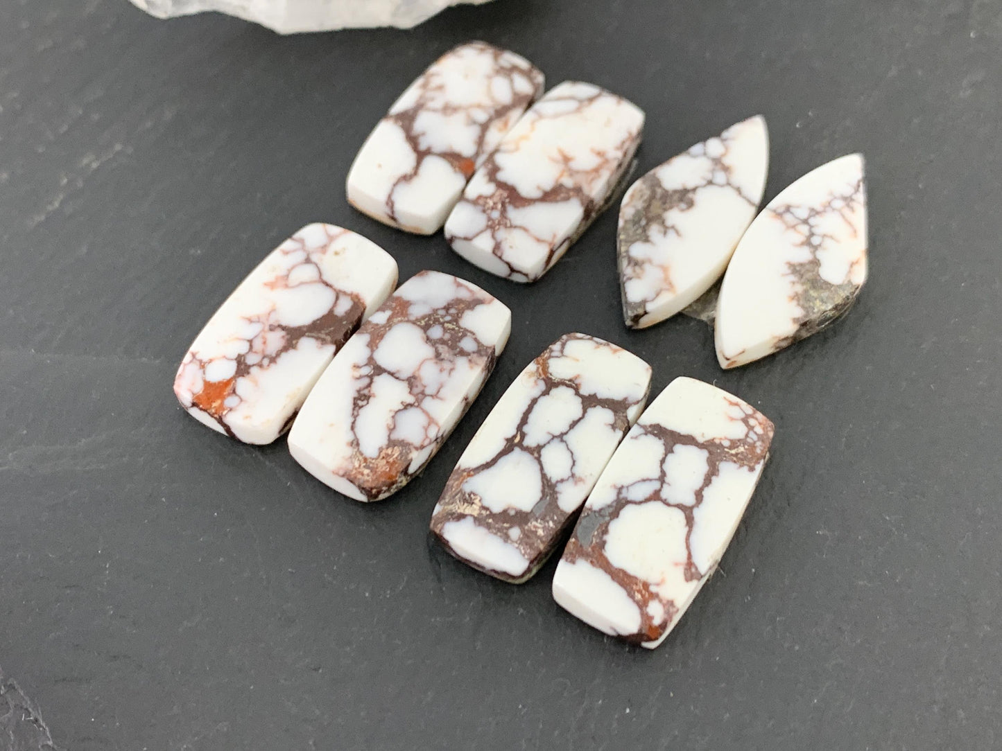 Wild Horse Jasper 22-26mm long cabochon pair