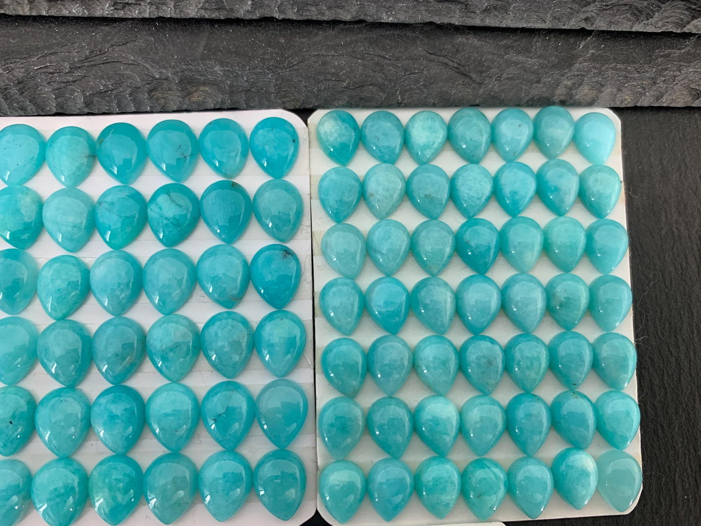 Amazonite pear 6x8mm, 7x9mm, 8x10mm cabochon - Calibrated cabochons