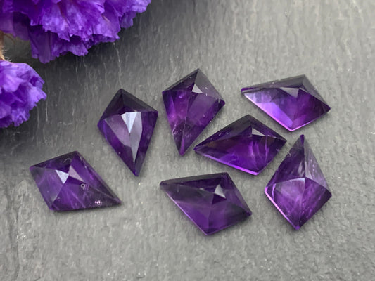 Faceted Amethyst Kite 8x12mm cabochon