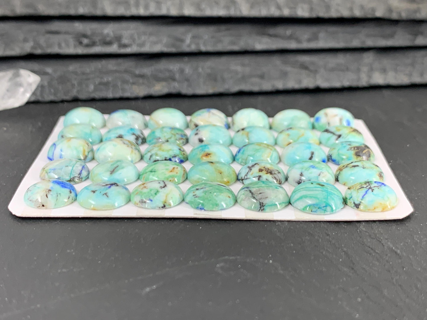 Azurite round 10mm cabochon - Calibrated cabochons