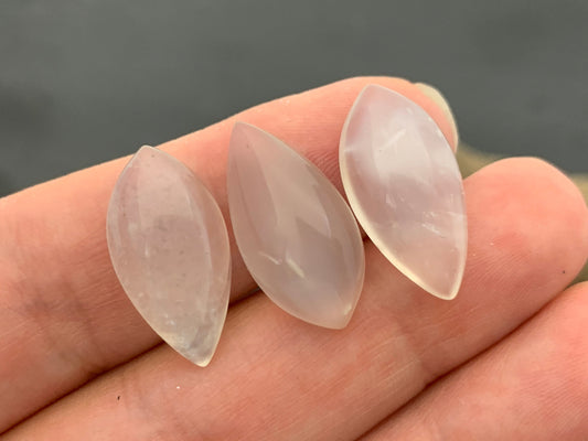 White Moonstone Cabochon - Natural 10x20mm Miss Asia Shape, Calibrated Gemstone