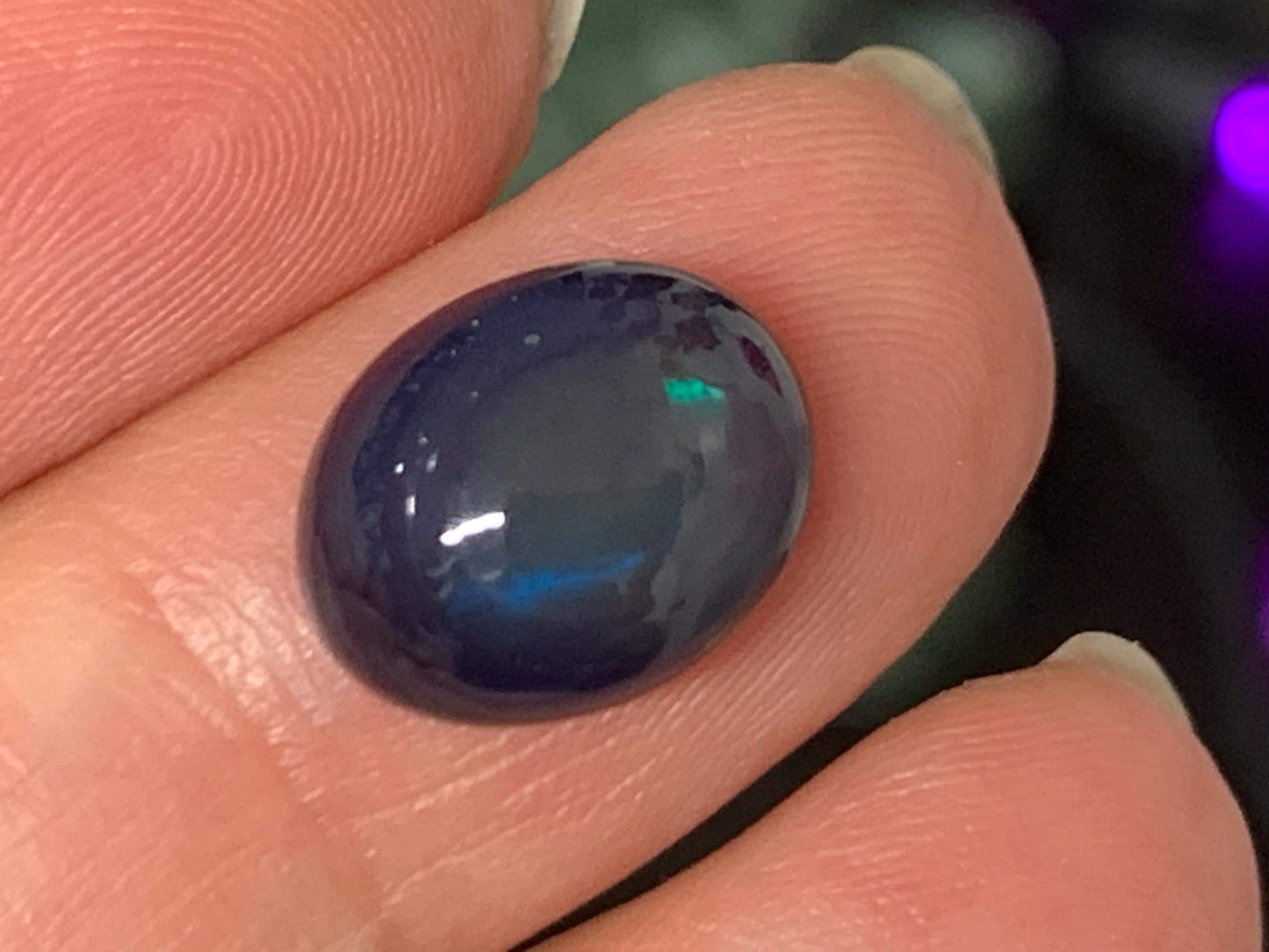 Natural Ethiopian Black Opal 9x12x6mm cabochon