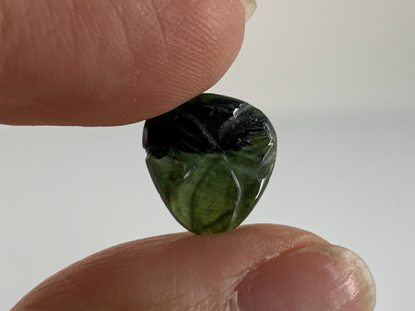 Carved Tourmaline 11x12x2mm cabochon