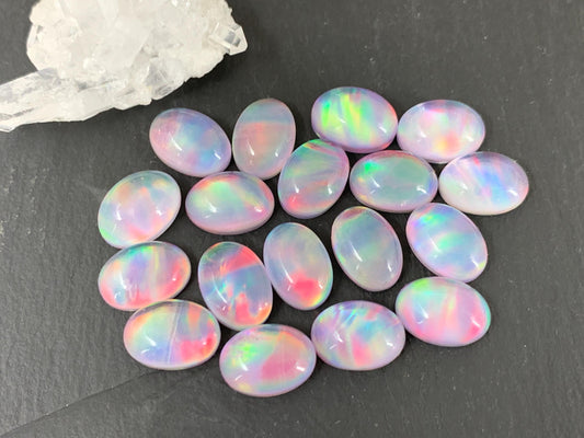 Aurora Opal 10x14mm Oval Cabochon – Discounted 40% Less Colorful Gemstone