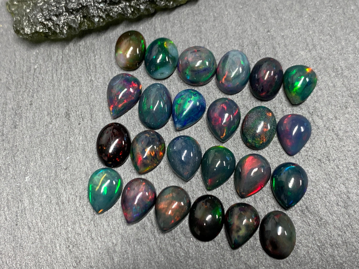 Black Ethiopian Opal 6x8mm cabochon