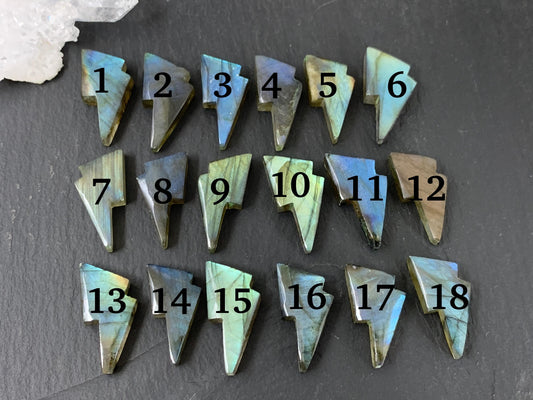 Labradorite lightning bolt 12x19mm cabochon