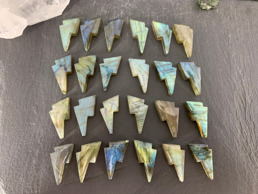 Labradorite lightning bolt 12x19mm cabochon- select your cabochon