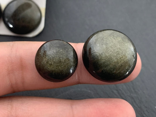Gold Obsidian Round 15, 20mm cabochon - Calibrated cabochons