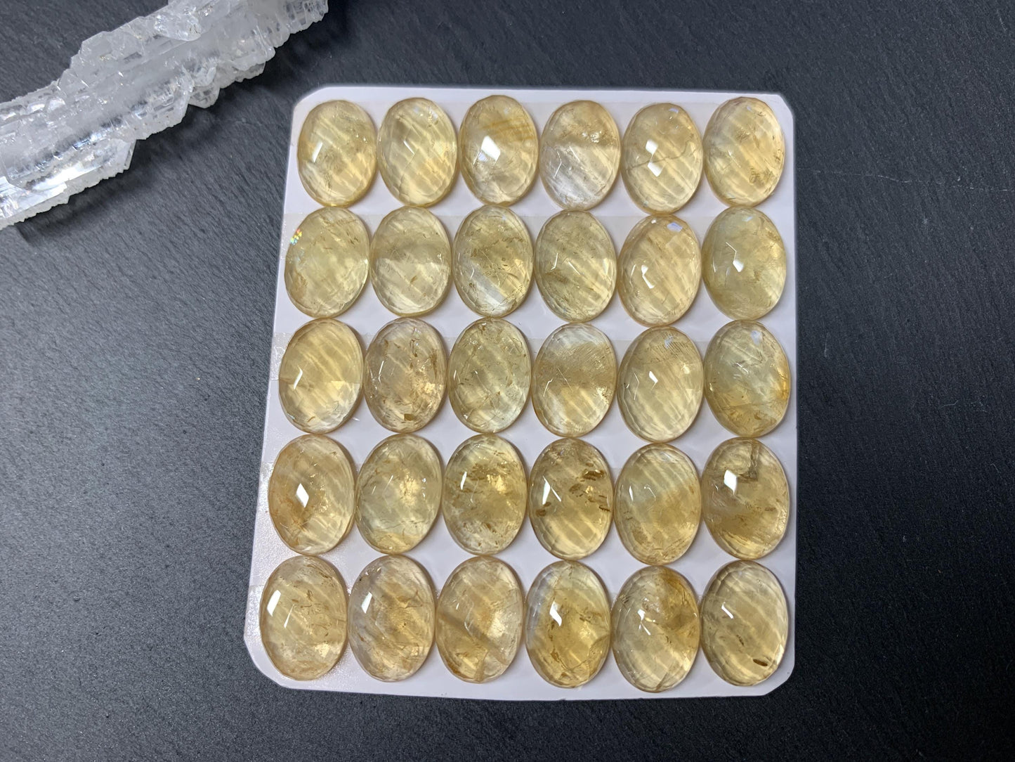 Faceted Citrine oval 10x14mm cabochon