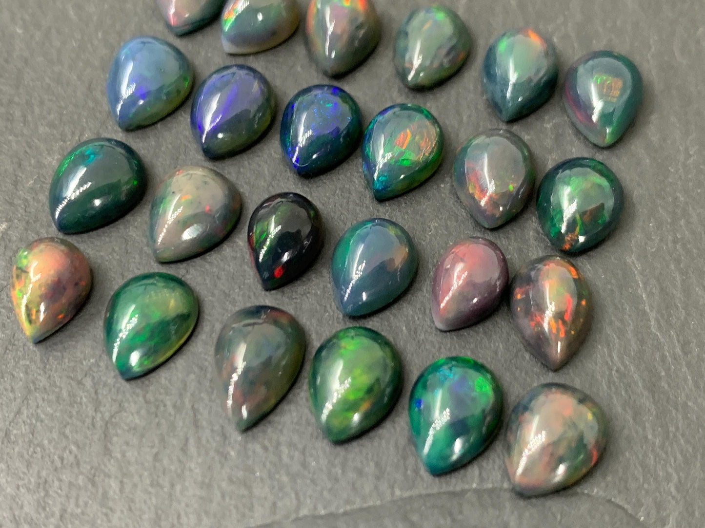 Black Ethiopian Opal 6x8mm cabochon