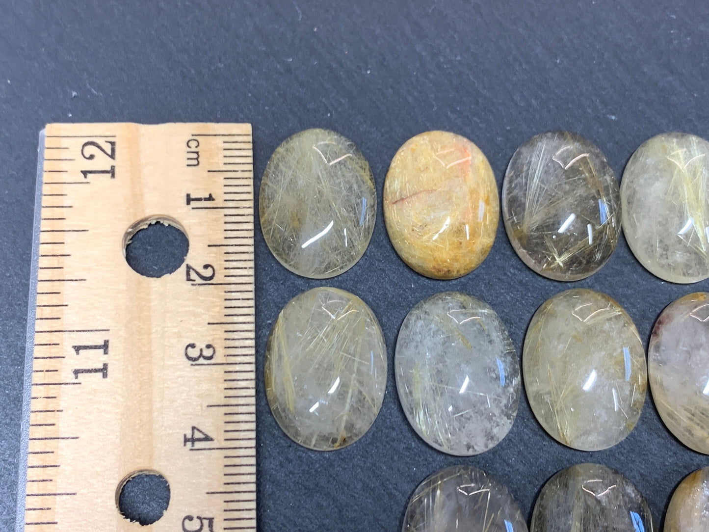 Rutilated Quartz oval 15x20mm cabochon - Calibrated cabochons