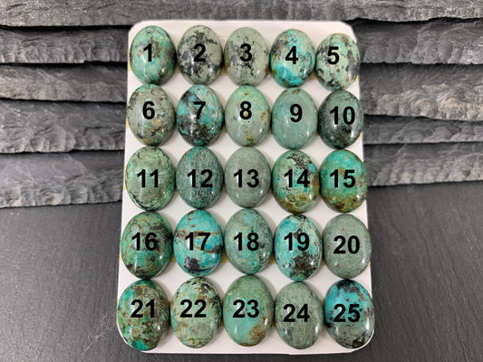African Turquoise oval 12x16mm cabochon - Calibrated cabochons