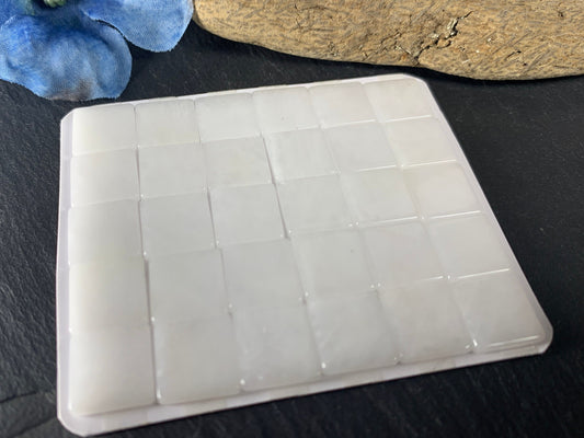 Flat White Quartzite square 12x12mm cabochon - calibrated cabochons