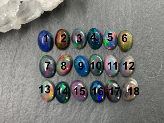Ethiopian Black Opal Cabochon: Oval Gemstone (4x6mm) *