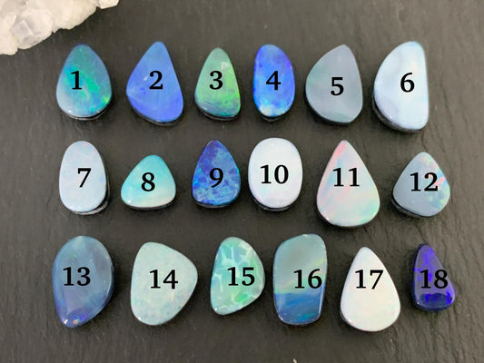 Australian Opal doublet 10-13mm long cabochon