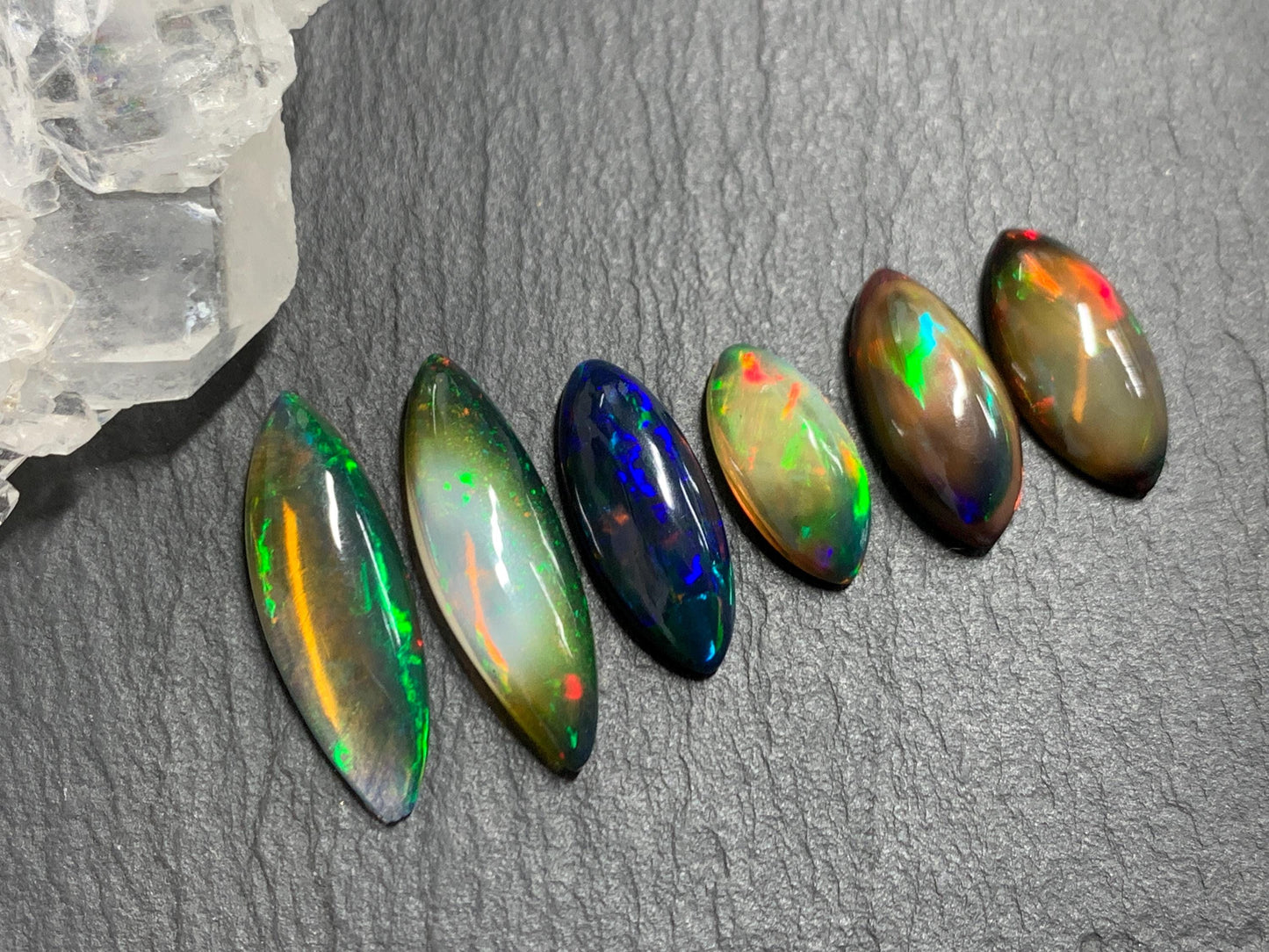 Natural Ethiopian Black Opal 15-24mm long cabochon/ Select your cabochon