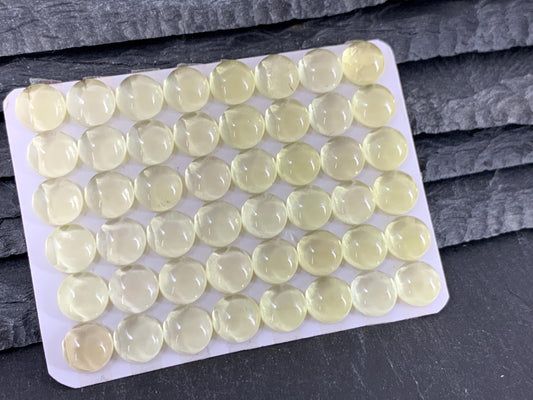 Lemon Quartz round 8mm cabochon - Calibrated cabochons