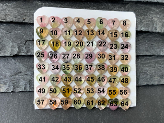 Tourmaline heart 5mm cabochon - Calibrated cabochons