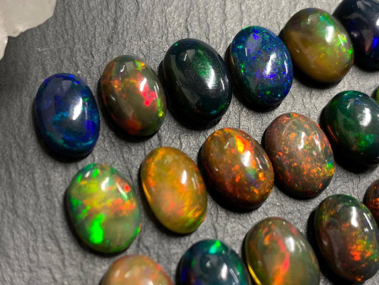 Natural Ethiopian Black Opal 11-12mm long cabochon/ Select your cabochon