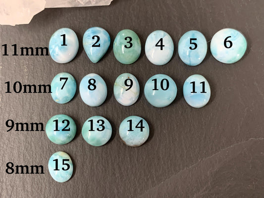 Larimar 8-11mm long cabochon
