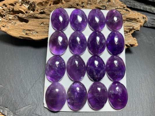 Amethyst oval 15x20mm cabochon - Calibrated cabochons