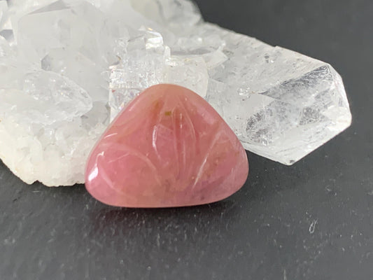 Carved Tourmaline 10x14x3mm cabochon