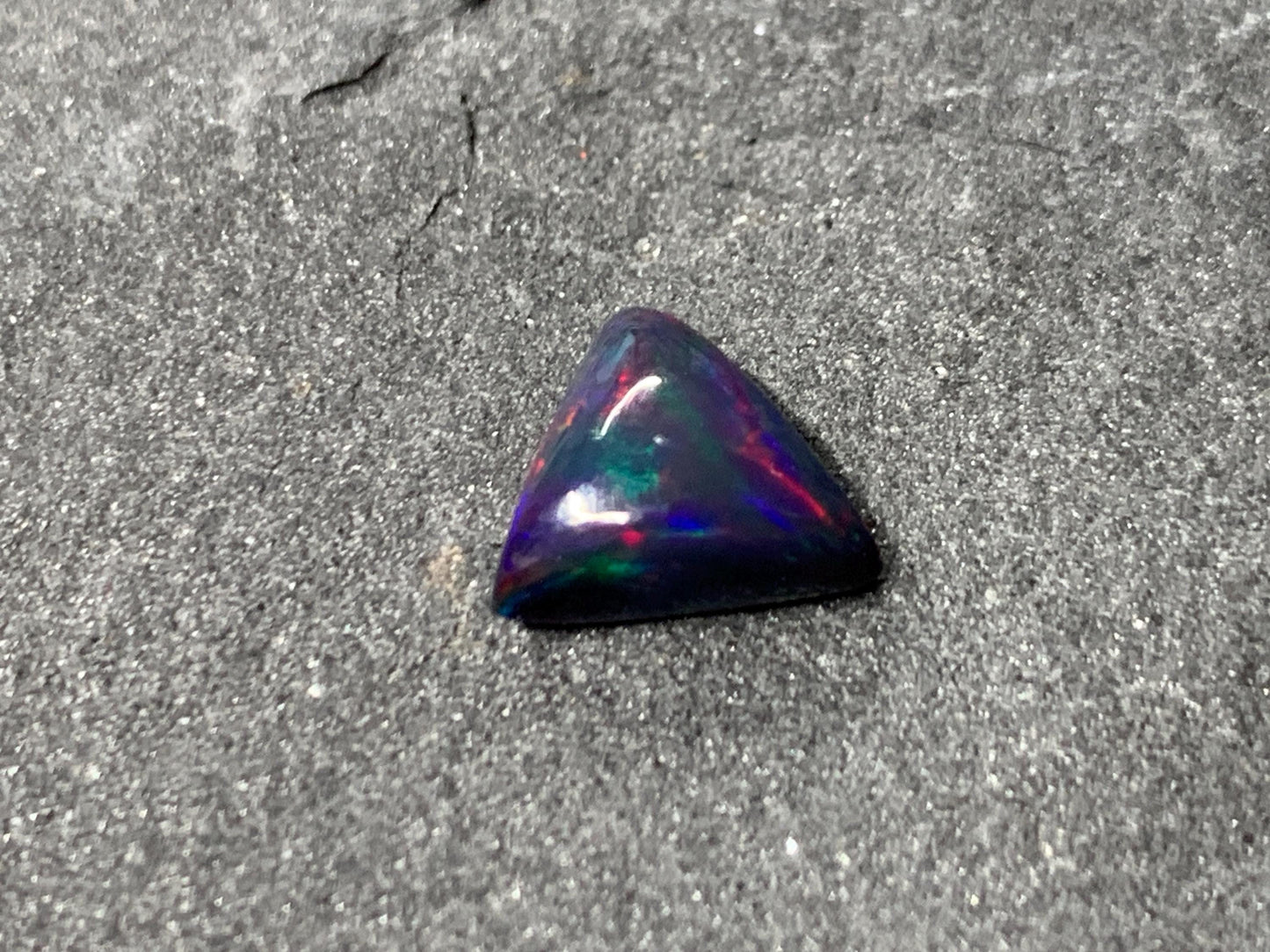 Black Ethiopian Opal triangle 9x9x4mm cabochon