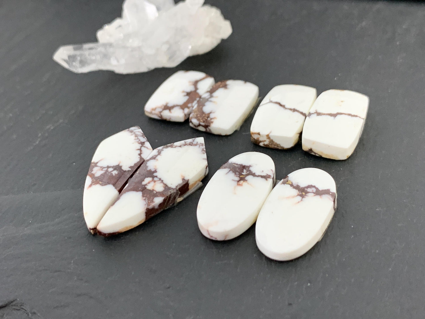 Wild Horse Jasper 18-31mm long cabochon pair