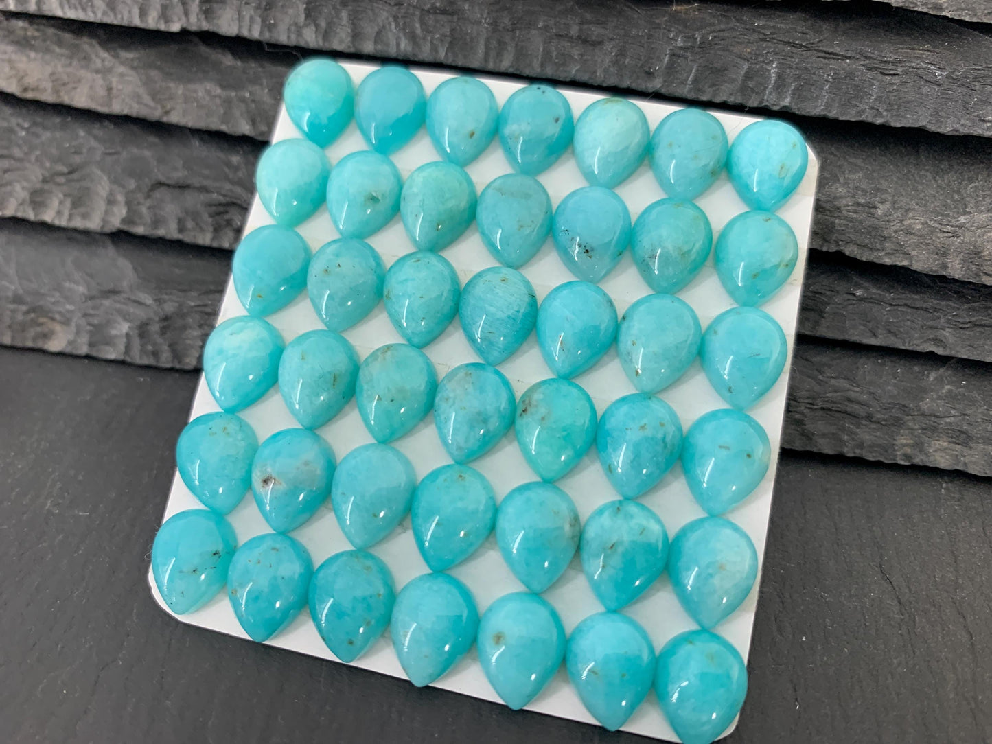 Amazonite pear 8x10mm cabochon - Calibrated cabochons