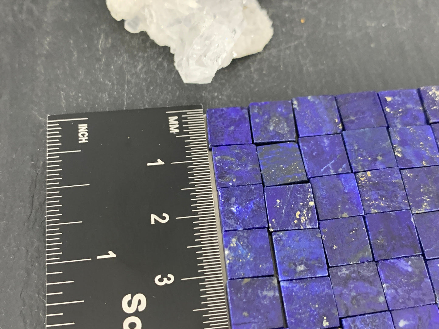 Flat Lapis Lazuli square 8x8mm cabochon - Calibrated cabochons