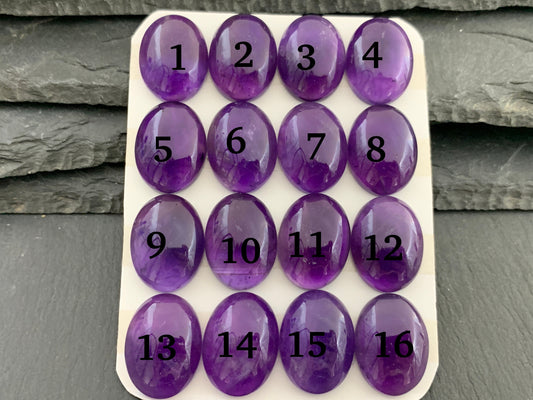 Amethyst oval 15x20mm cabochon - Calibrated cabochons
