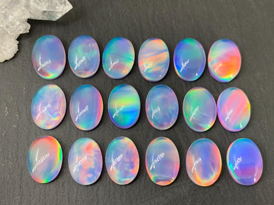 Aurora Opal oval 10x14mm cabochons -  AO108-1 - Doublet cabochon