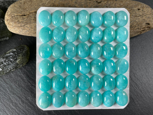 Amazonite oval 8x10mm cabochon - Calibrated cabochons