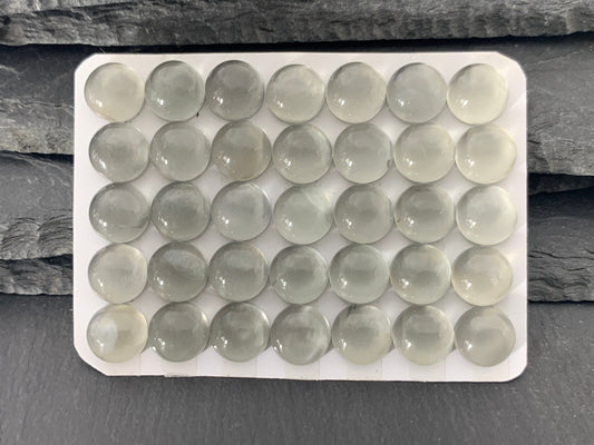 Grey Moonstone round 10mm cabochon - Calibrated cabochons