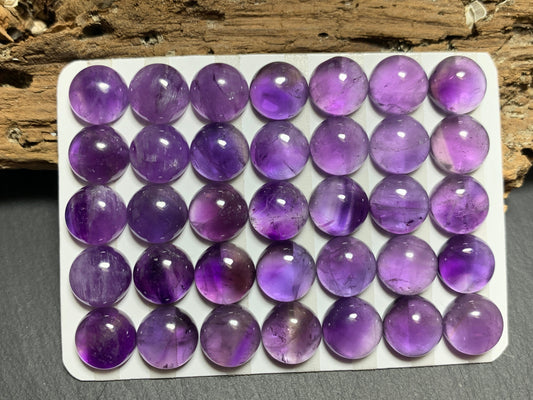 Amethyst round 10mm cabochon - Calibrated cabochons