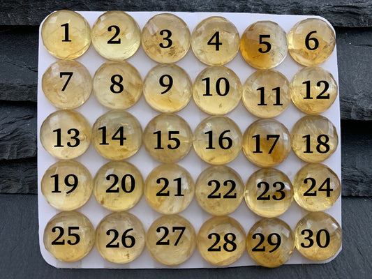Faceted Citrine round 12mm cabochon - Calibrated cabochons