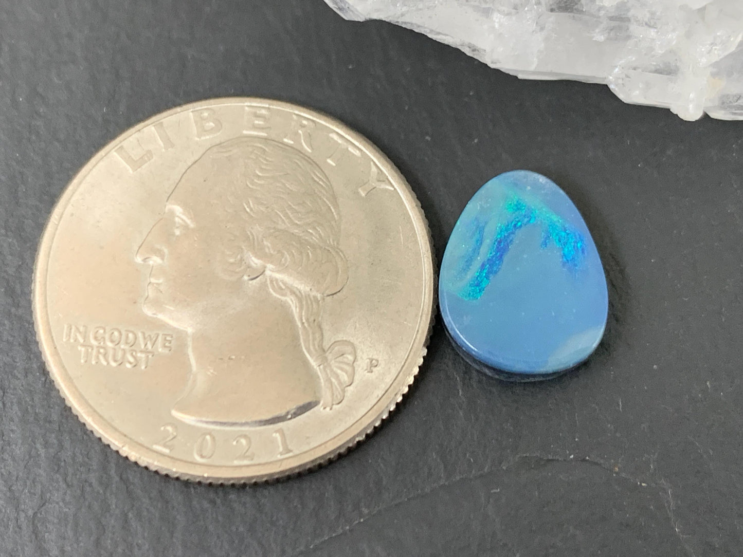 Australian Opal Doublet 10x12x3mm Free Form Cabochon - Natural Gemstone Oval