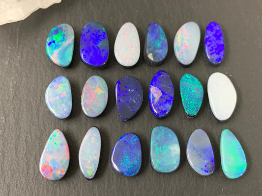 Australian Opal doublet 11-13mm long cabochon